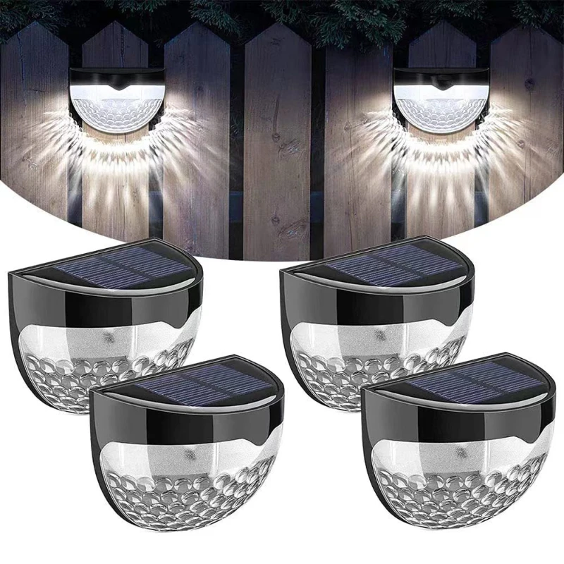

Solar Fence Lights Deck Lights Solar Powered Outdoor Waterproof Fence Lighting for Fence Deck Step Stair Post Wall