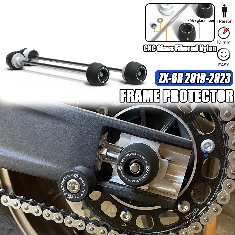 ZX6RRearFrontAxleForkCrashSliderForKawasakiZX6RPerformance