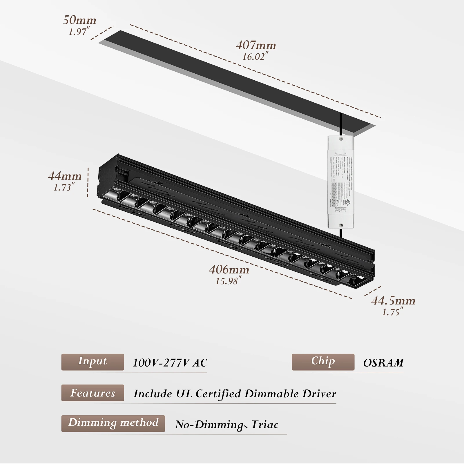 SCON 埋め込み型リムレス LED ダウンライト スポットライト 長方形 リビングルーム ベッドルーム オフィス ホームデコレーション 天井ランプ  屋内照明 - AliExpress