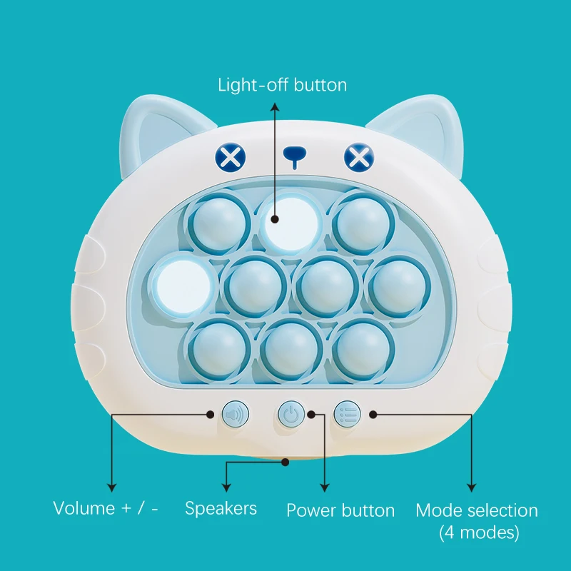 1pc Quick Light Up Fast Push Puzzle Console For Kids - Fun Electronic Game_voghion.com
