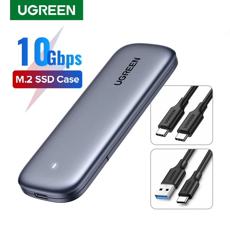 UGREEN SSD Case M.2 NVMe Case Enclosure USB C PCIe M2 SSD Caddy For Samsung 970 EVO WD Type C 3.1 Gen2 M+B M-Key Case Adapter hard disk enclosure 2.5