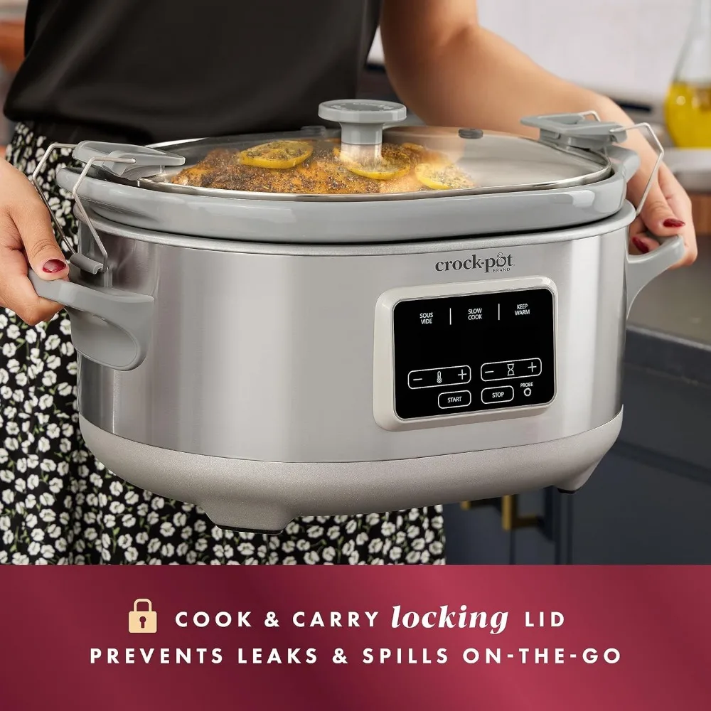 7-Quart Cook & Carry&trade; Slow Cooker with Sous Vide,Programmable, Stainless Steel