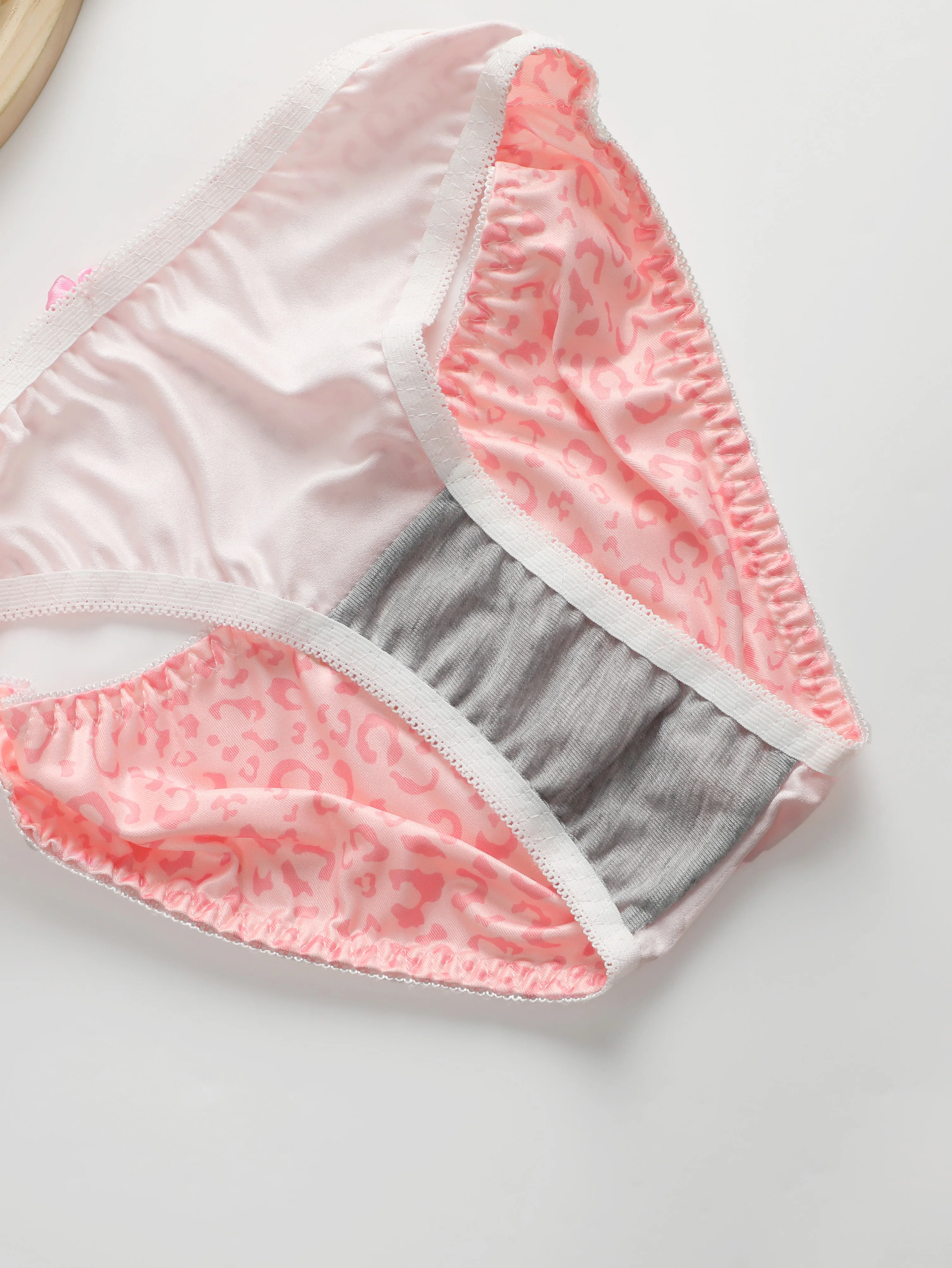 Ensemble de Lingerie Sexy pour femmes, imprimé léopard rose, anneau en acier, soutien-gorge Push Up et ensemble de sous-vêtements, A2135