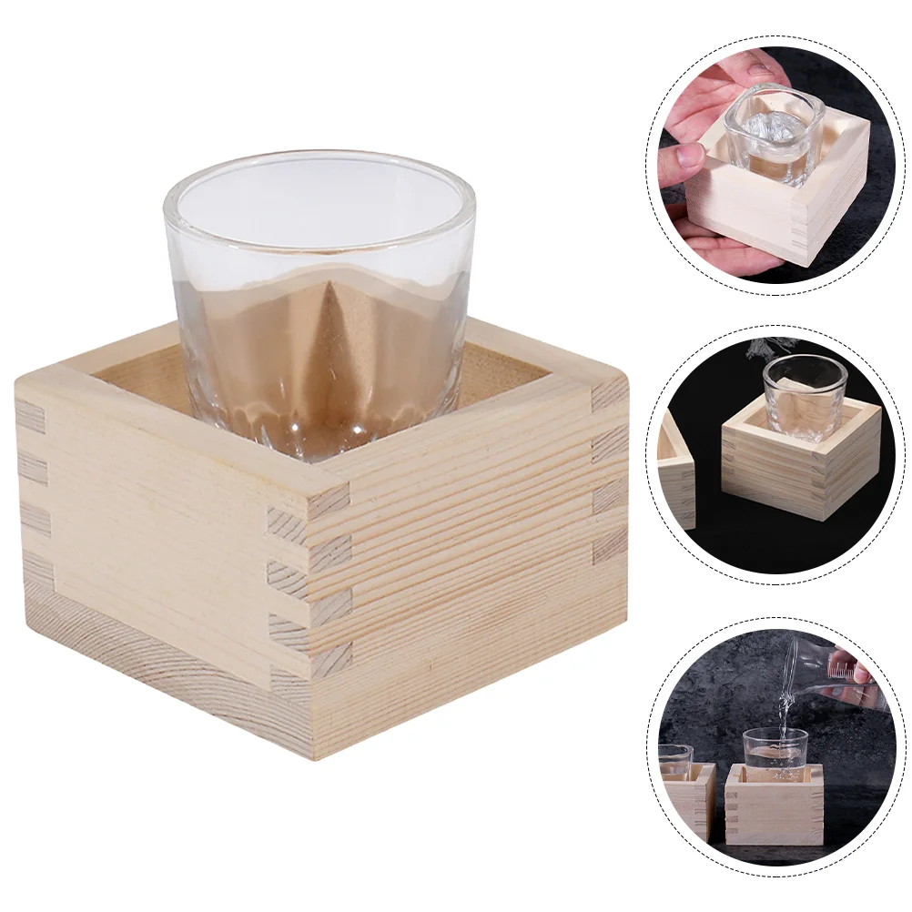 

Sake Glass Saki Cup Drinking Mug Traditional Glasses Set Japanese Wooden Tea