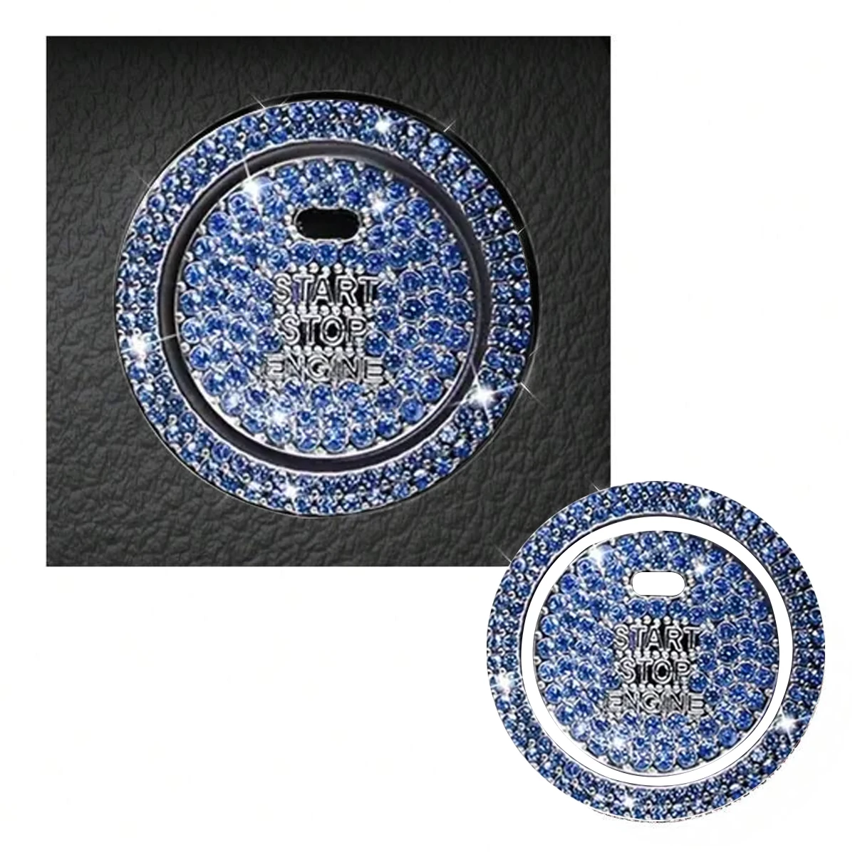 Shiny Rhinestone Car Start Button Cover - Easy Installation, Universal Protective Accessory