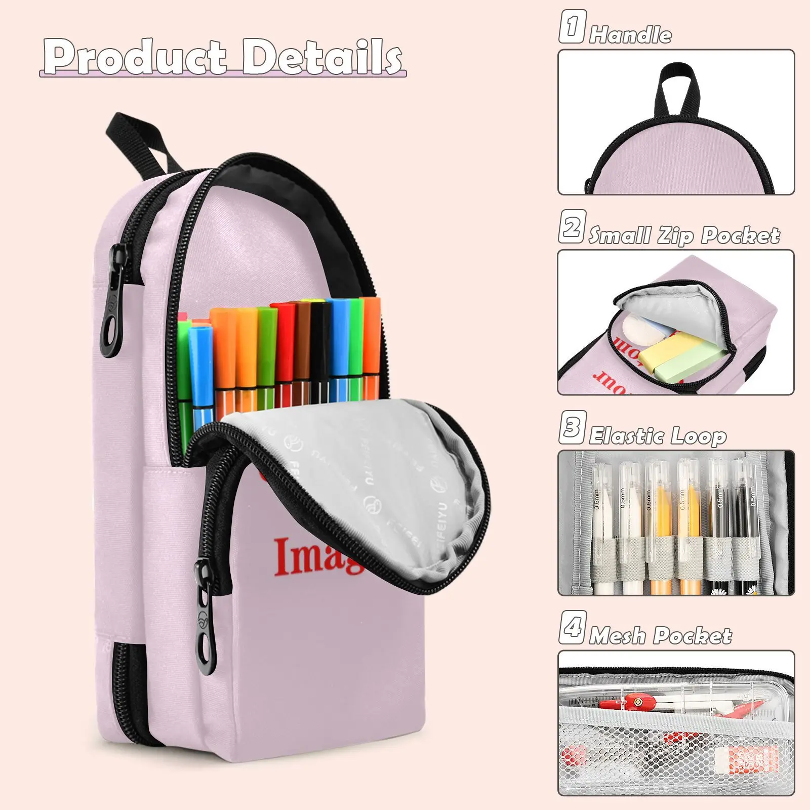 크리에이티브 대용량 필통 문구 맞춤 이미지 소년 소녀 선물 필통 수납, 학생 학교 사무용품