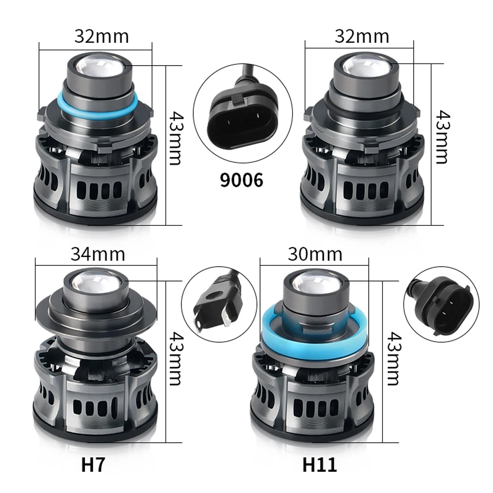 LED Headlight Automotive H7 9006 Laser Headlight Bulbs Canbus H11 9005 HB3 Projector Auto Fog Lights 3000K 6000K 8000K Modification LED Lights