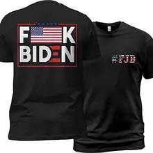 

FJB US Distressed Flag Vintage Funny Pro America Print On Both Front Back Unisex T Shirt for Men Women