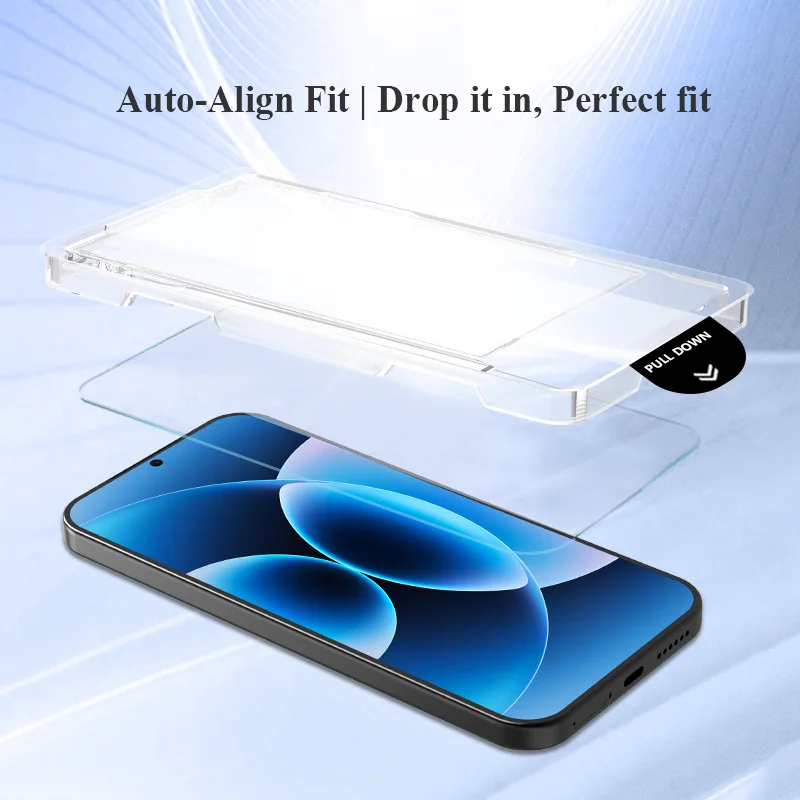 Lereach Tempered Glass Screen Protector with Auto-Align HD Clarity and Dust-Free Positioning Box