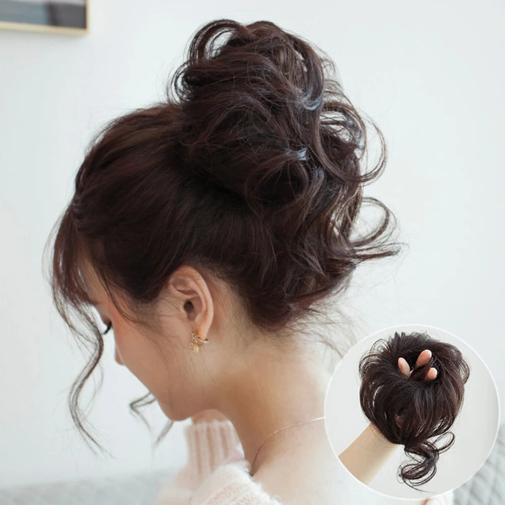 1pcs Hair Piece Extension Claw Clip Polyester Natural Curly Hairpiece Black/ Brown Messy Hair Extension for All Age Women