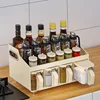 All-in-one Kitchen Spice Organizer Drawer Spice With Spoon And Lid 4-Cell Seasoning Storage Box With Top Table And handle 4