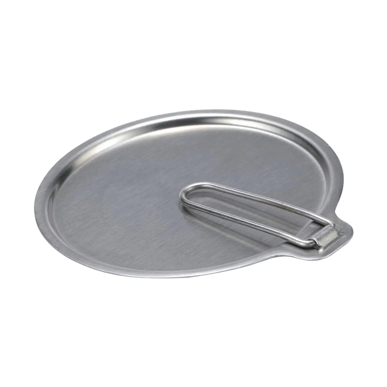Stainless Steel Camping Pot Lid Bowl Dish Cover Cookware with Folding Handle Dia 4