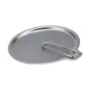 Stainless Steel Camping Pot Lid Bowl Dish Cover Cookware with Folding Handle Dia 4
