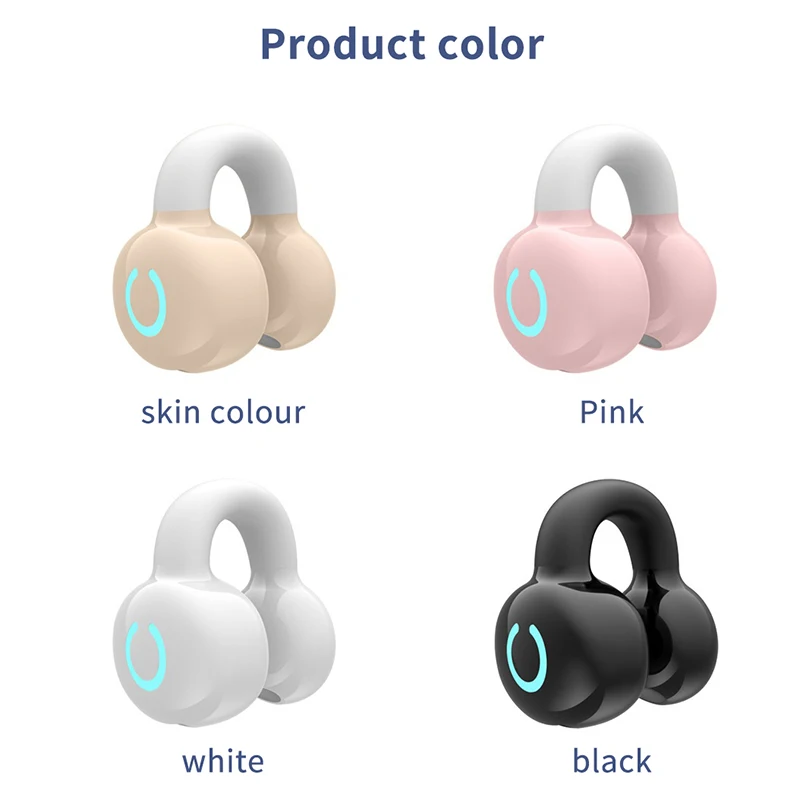 Wireless Earbuds Bluetooth Headset Clip Ear Noise Reduction Earphone Single Ear Headphones For Sport Running Music Headset