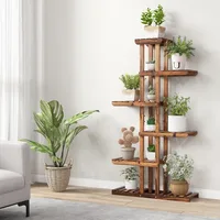 7 Tier Plant Stand Indoor, Bonsai Display Shelf, Wood Plant Holder 1
