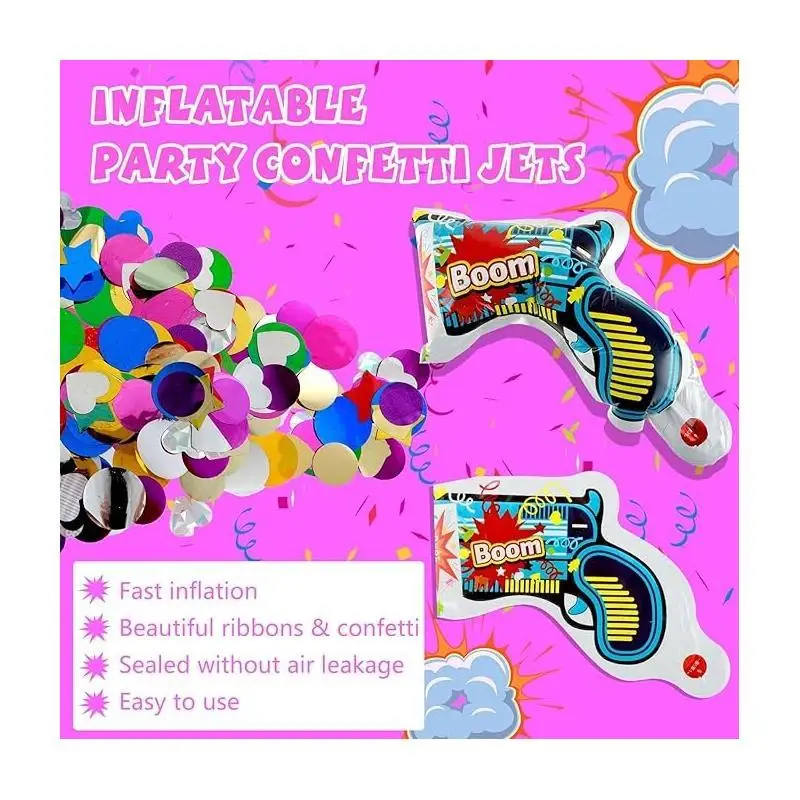 10 Stück Aufblasbare Konfetti-Kanonen, Handgehaltene Party-Popper für Geburtstag, Hochzeit, Abschlussfeier und Feierlichkeiten – Detail 3