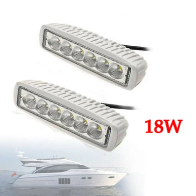 

2pcs 12V 6 LED Deck Marine Spreader Flood Spot Work Light White Boat Yacht IP67 T-Top Lights