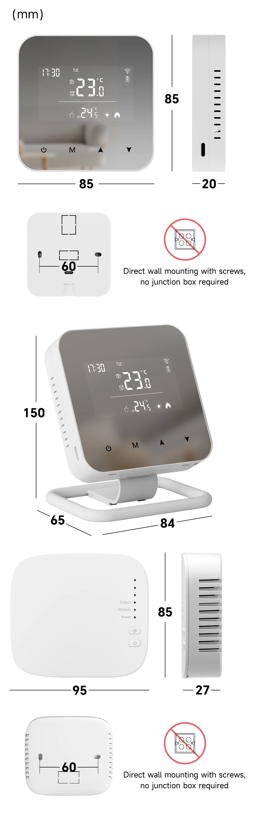 Smart Programmable Temperature Controller WiFi Wireless Thermostat for Gas Boile