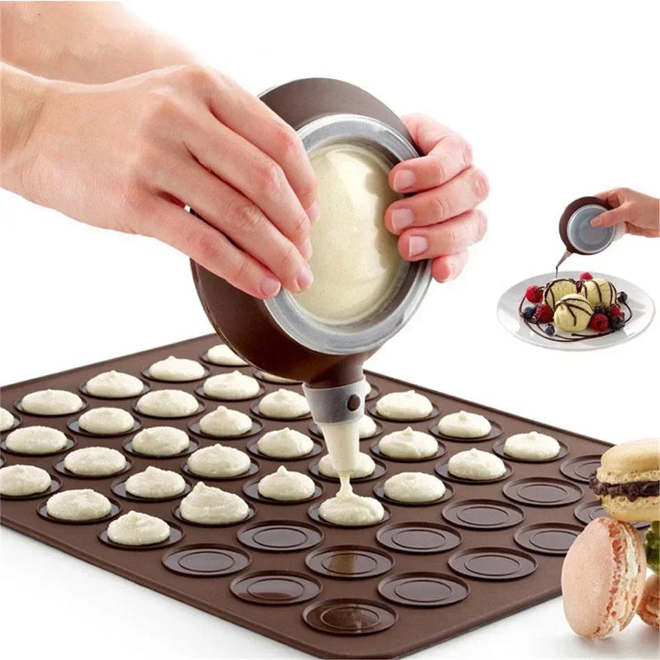 Panetteria Silicone Torta Muffin Amaretto Macaron Piping Glassa Strumento Di Cottura Pentola 4 Ugelli Set Per Cucina Utensili Da Forno