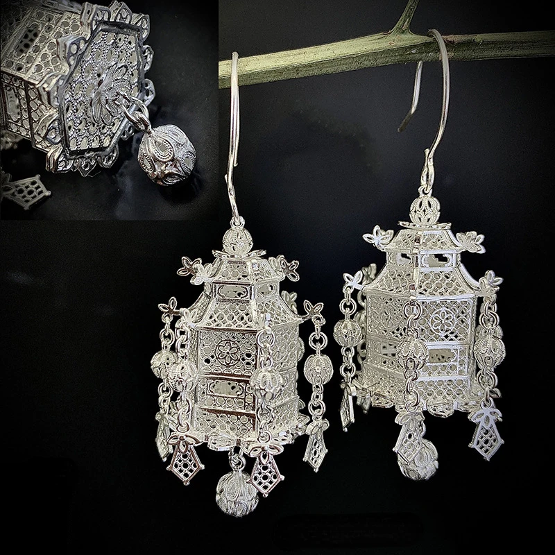 Chinese Style Filigree Pavilion Palace Lantern Tassel 99