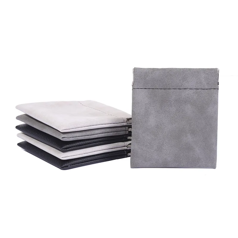 20Pcs/lot 8*9CM PU Leather Bags Jewelry & Data Line Gift Packaging Pouch Small Wallet Change Bag Coin Purse For Boys Girls