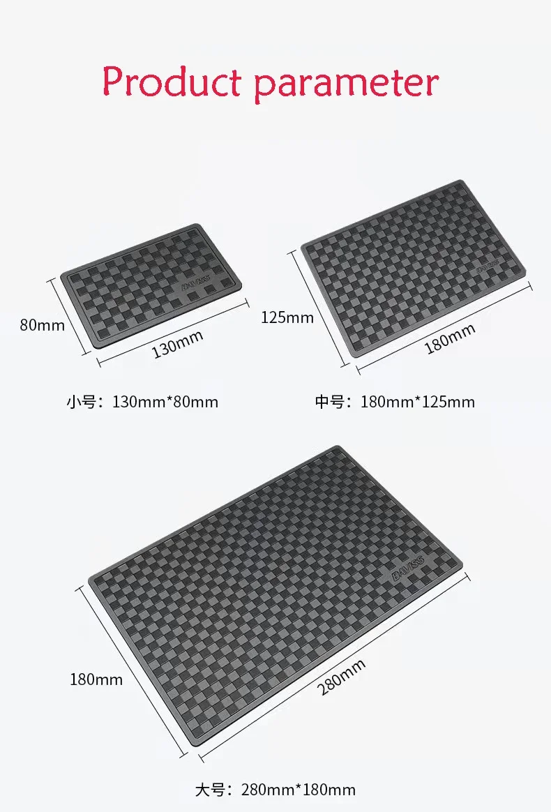 Universal Car Anti-Slip Mat Car Non Slip Mat Non Slip Mat Car Dashboard Mat Non Slip Dash Mat Silicone Anti Slip Pad Silicone Anti Skid Pad Auto Dashboard Super Sticky Anti-skid Silicone Mat Car PVC Phone-Slip Interior Accessories