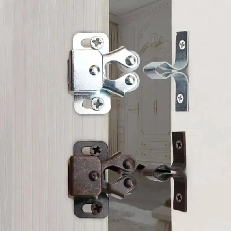 Press The Home Wardrobe Door Buckle Touch The Bead Magnetic Dual Wheel Spring Fixed Lock Buckle Low Foot Cabinet Door