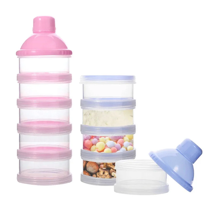4/5 Grid Portable Milk Powder Formula Dispenser Container Storage Essential Cereal Boxes Toddle Baby Snacks Food Storage Box milk powder storage box