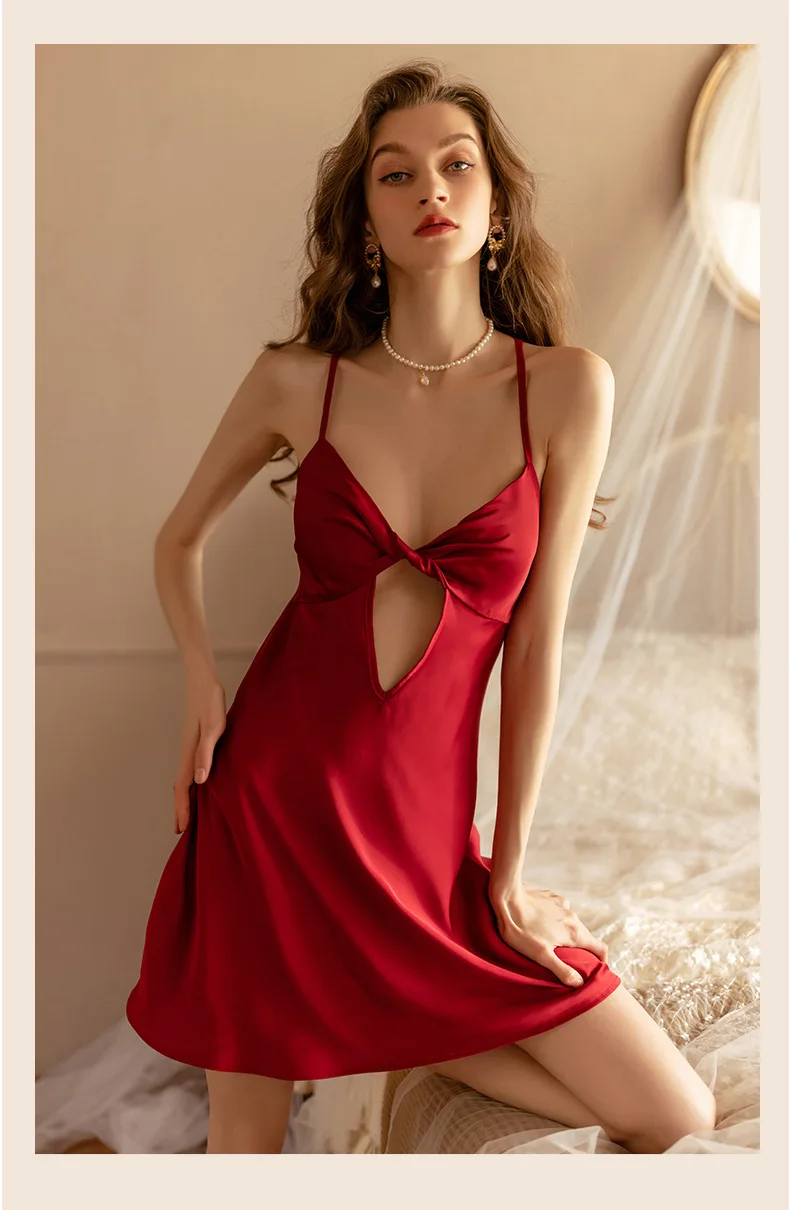 backless silk nightgown