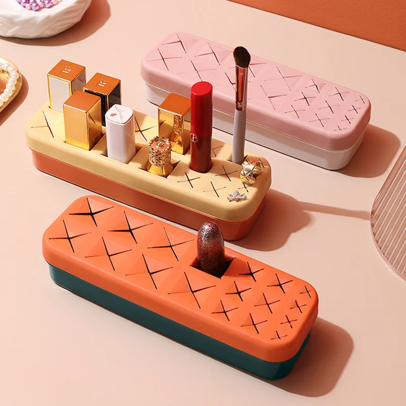 Storage Box Lipstick Multi Grid Cosmetics Display Rack Household For Eyebrow Pencil Lip Gloss Orginizer Brush Holder Makeup New |