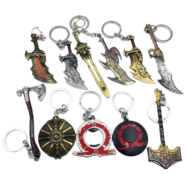 God War Ragnarok Thor Hammer, God War Blade Chaos Keychain