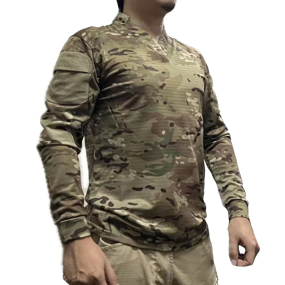 Enhanced Tactical Rugby Style Quick-Dry Long Sleeve Shirt in Ranger Green