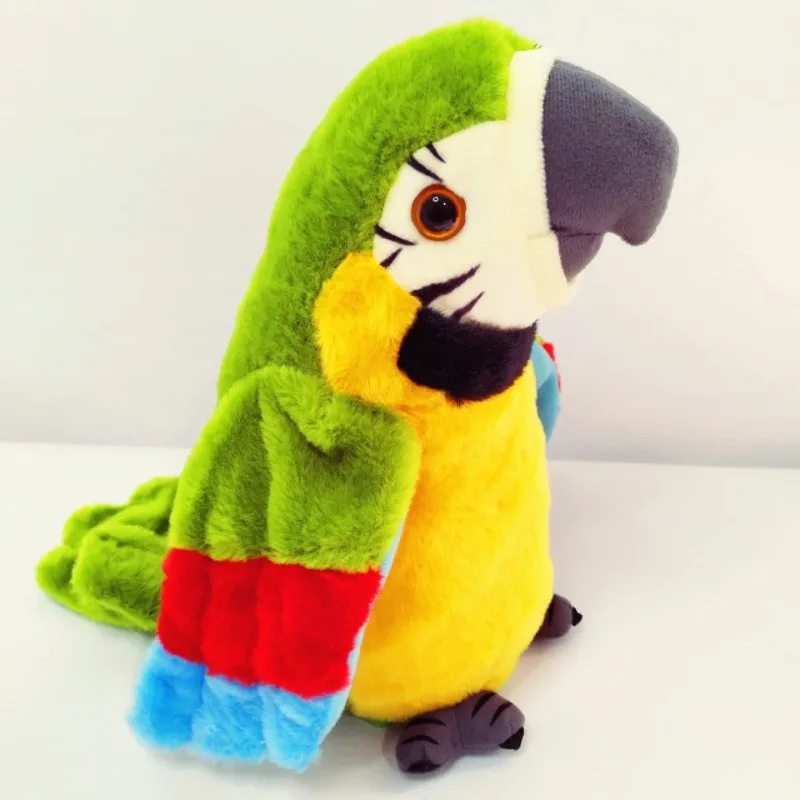 New electric plush toy parrot electric recording learn to talk parrot wiggle wings toy toys for kids 90s