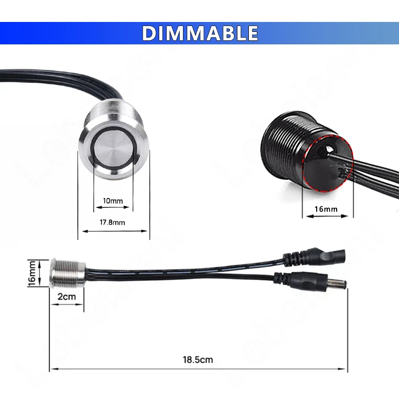 1CH Single Color Dimmer Touch Sensor Controller 72W 144W 6A 12V 24V DC 5.5*2.1mm Plug LED Light Strip Metal Case Embedded Switch led dimmer switch led strip controller smart dimmer switch led strip switch led string dimmer led dimmer controller