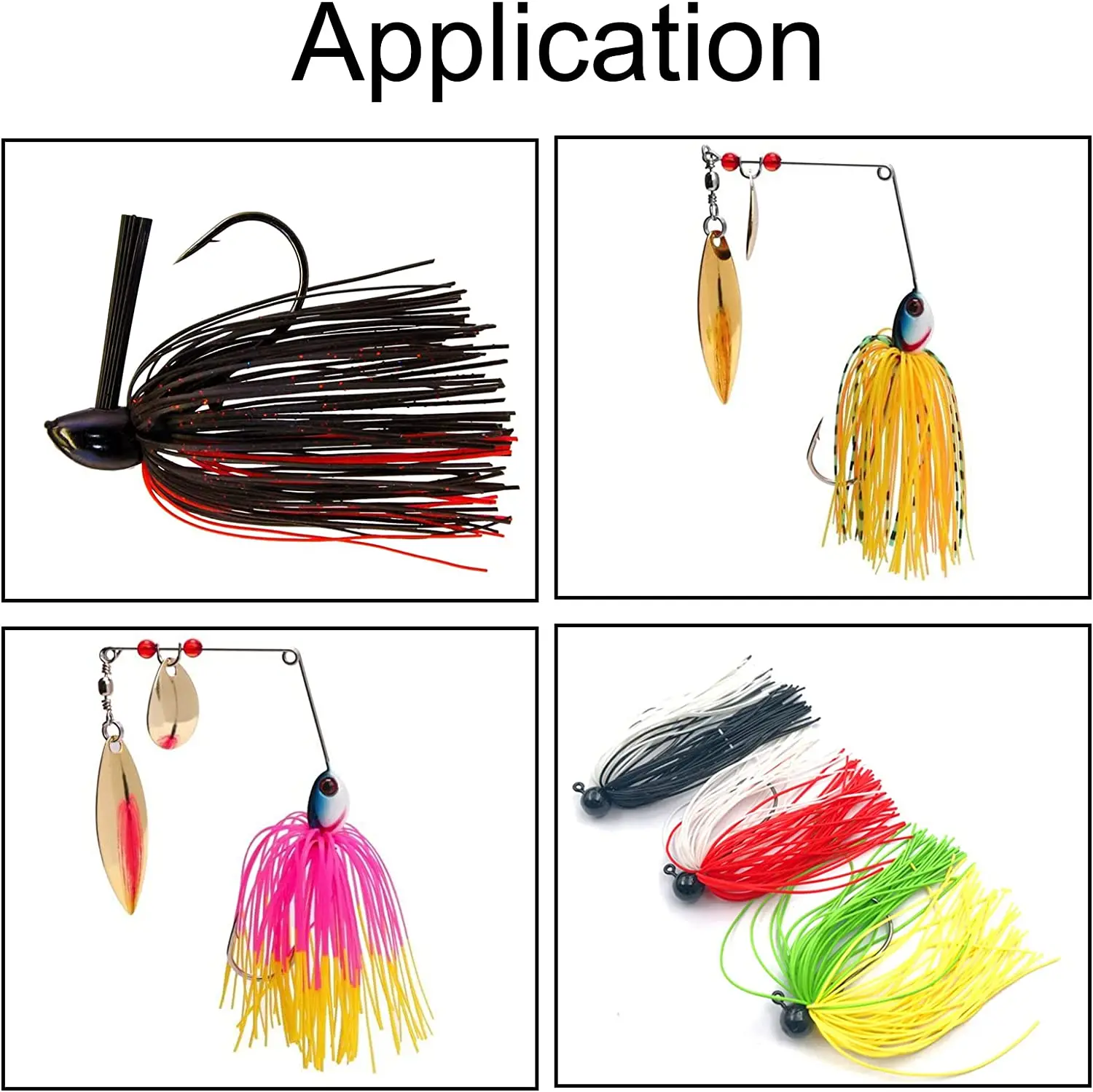 4*Silicone Skirts artificial Jig Squid Skirt DIY spinner baits