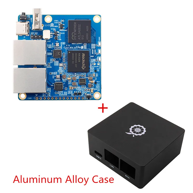 Laranja Pi-dual Gigabit Ethernet Gateways Openwrt Placa de Desenvolvimento Led Shell de Metal Roteamento Suave Rockchip Rk3328 r1 Plus Lts 1gb - Imagem 6