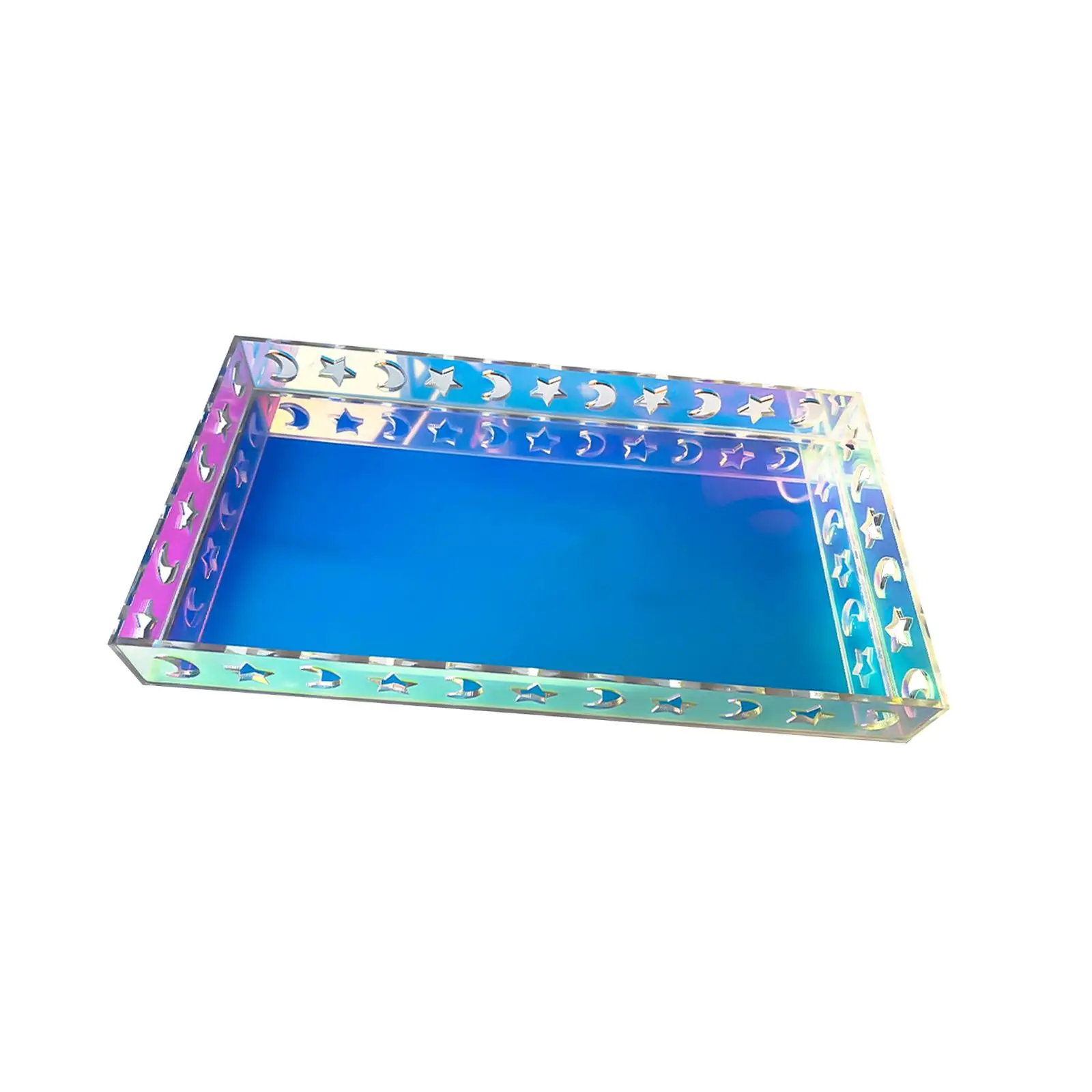 Iridescent Acrylic Bathroom Tray Storage Breakfast Iridescent Perfume Tray Vanity for Dresser Bedroom Kitchen Coffee Table