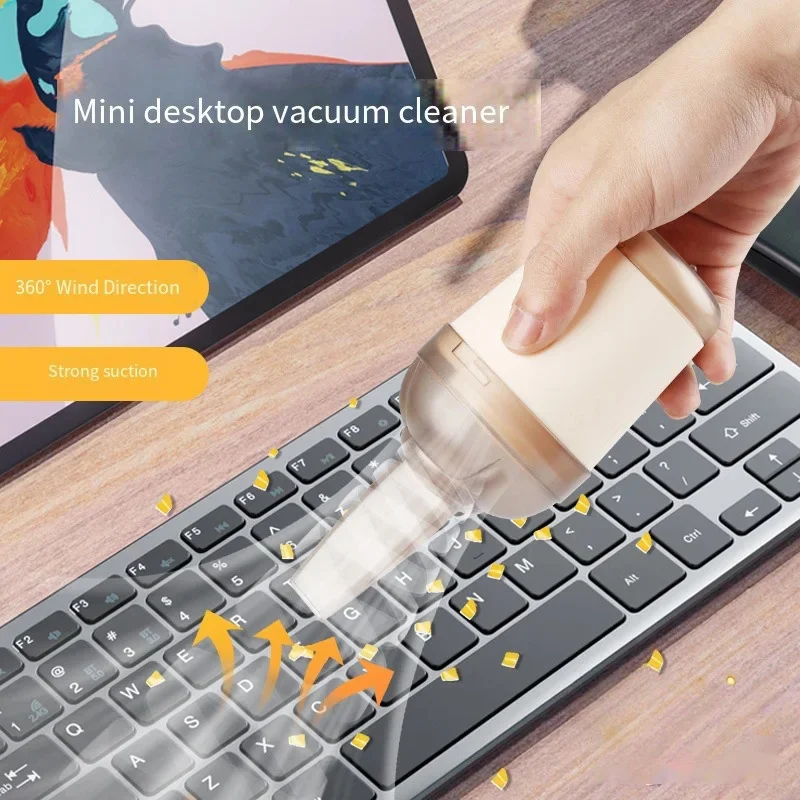 Desktop Vacuum Cleaner Powerful Rubber Slag Suction for Children and Students
