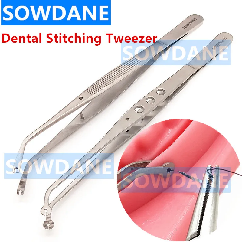 Dental Surgical Operation Stitching Tweezer College Tweezers Cotton