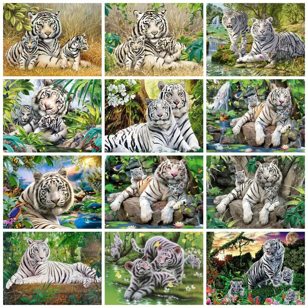 5D Tigre Diamond Painting Kit Completo, Pittura Diamante