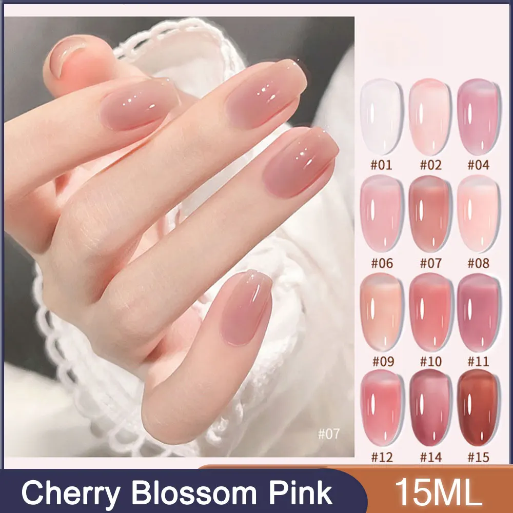 Jelly Crystal Gel Nail Polish Translucent Blue Nude - Temu