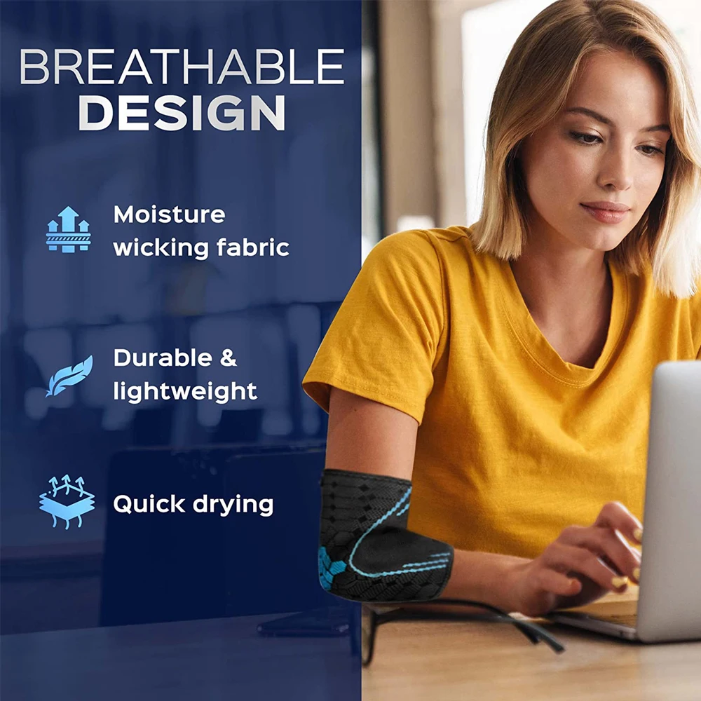 Elbow Compression Brace PCS 1 Support for Weightlifting Compression Support Reduce Tennis Elbow, Sport Golfers ,_voghion.com
