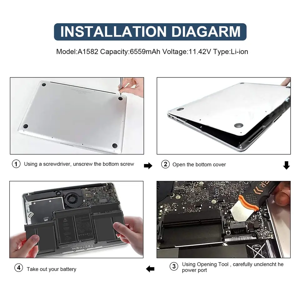 A1582 A1502 Replacement Battery A1493 for MacBook Pro 13