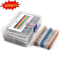 600pcs 1% Resistor Set Resistance 1/4W Metal Film Resistors Kit 10Ohm ~1M Ohm 30Values Electronic Components Kit