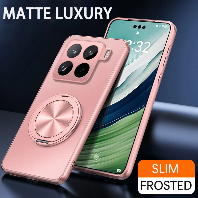 Magnetic Ring Stand Holder Case with Ultra Matte Lens Protector