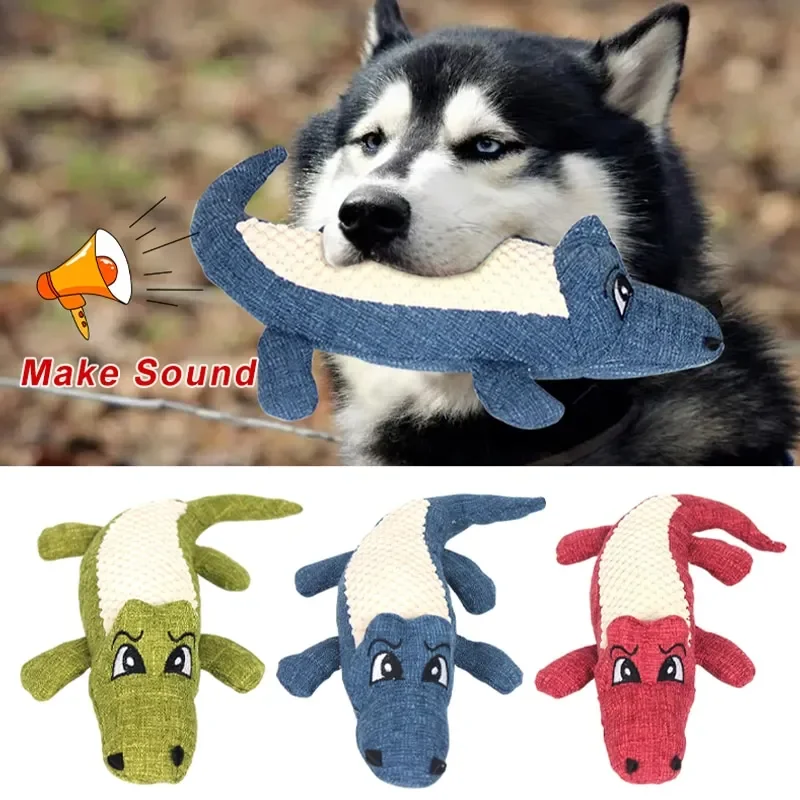 

Pet Shape Chew Toys Interactive Sound Gnawing Cartoon Training Dog Animal Supplies Plush Teeth Toy Alligator Grinding
