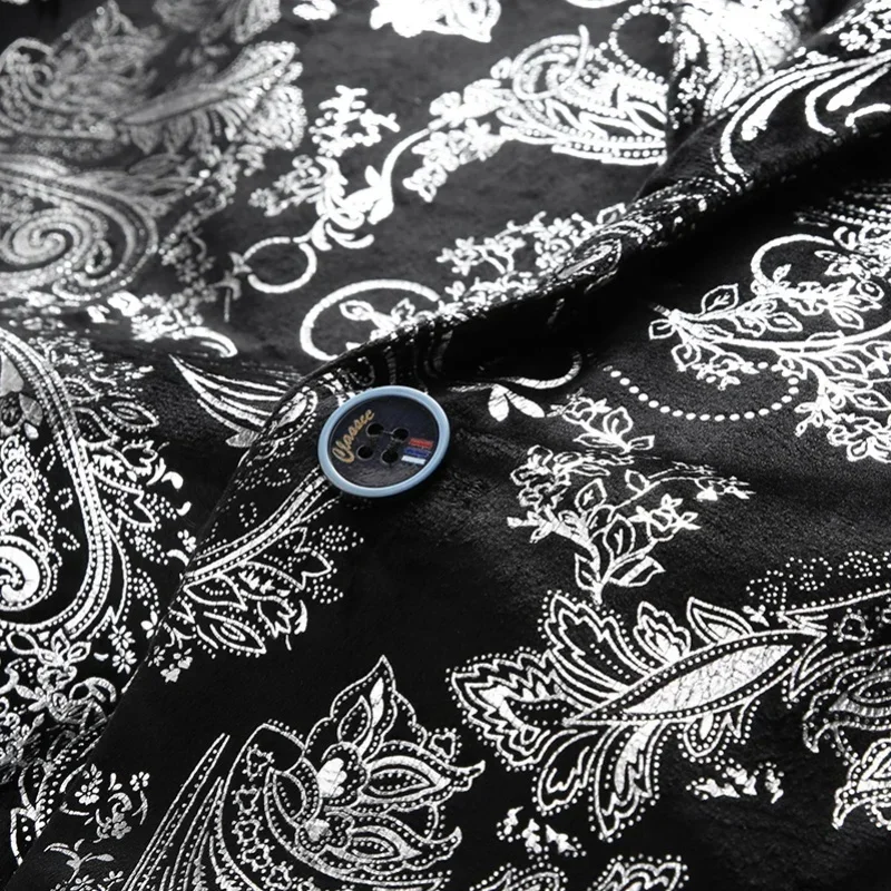 Blazer New Men's Fashion Business Gentleman Slim Print British Style Outdoor Performance Trend Wedding Banquet Casual Blazer 5