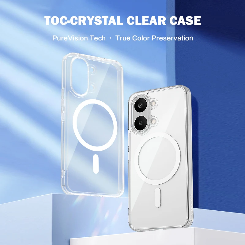 Magnetic Crystal Clear Anti-Scratch Ultra-Thin Case - PC+TPU Transparent Cover