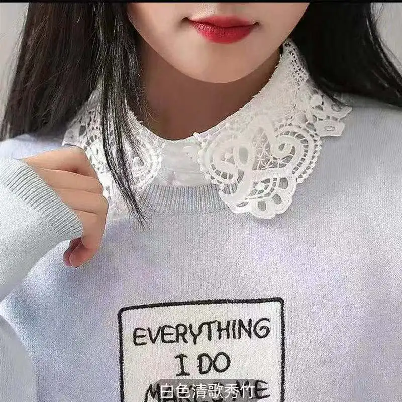 55 Styles Fake Collar For Shirt Detachable Collars Solid Shirt Lapel Blouse Top Men Women Black White Girls Clothes DropShipping