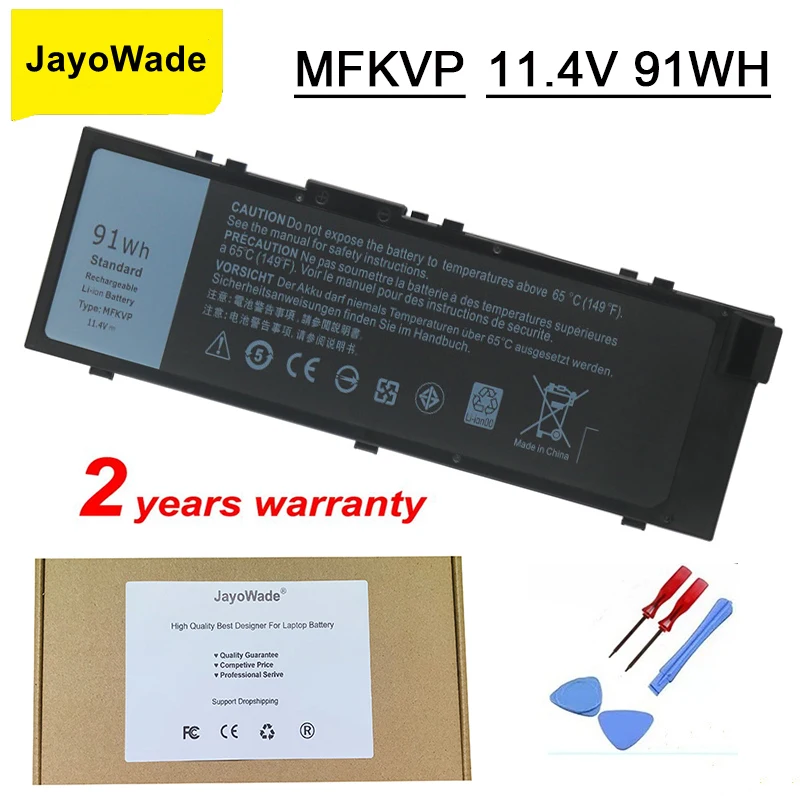 

JayoWade New MFKVP Laptop Battery For Dell Precision 7510 7710 M7710 7720 7520 451-BBSB 451-BBSF 1G9VM M28DH 11.4V 91WH MFKVP